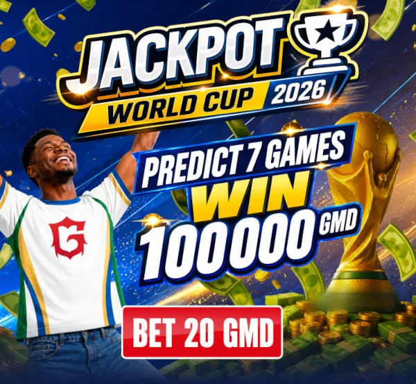 Bet 20 GMD and Win 10000 GMD in Gambibet Jackpot at World Cup 2026