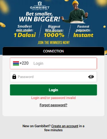 Gambibet Login Steps
